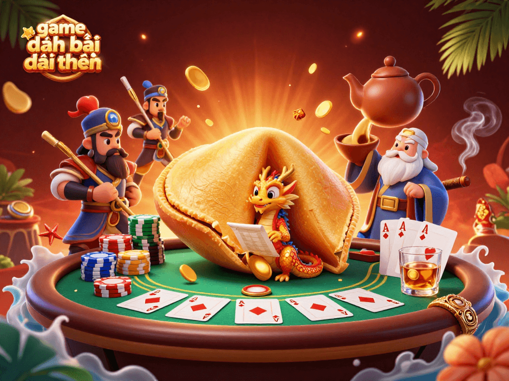 Engage with game đánh bài đổi thưởng in this vibrant and detailed casino illustration.