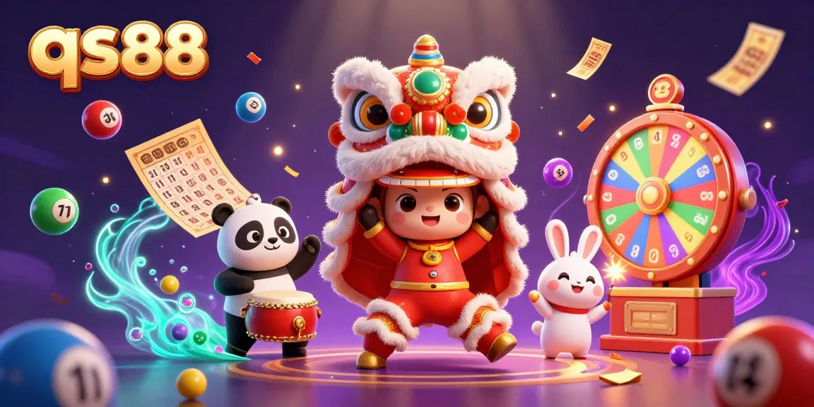 Join the excitement at qs88, where colorful lottery balls and festive characters bring casino fun alive!