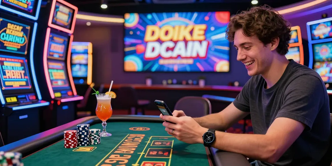 Engaging scene of a player at credit card casinos enjoying a live dealer game with vibrant slot machines.