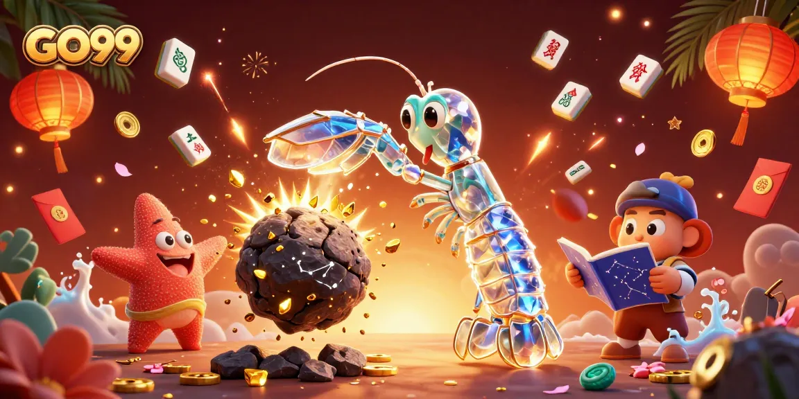 Experience vibrant action at GO99 with dynamic gaming elements sparkling around a galactic samurai.